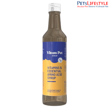 Tineta Vitum Pet Vitamins & Essential Amino Acid Syrup for Dogs, Cats & Birds 200ml
