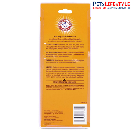 Arm & Hammer Fresh Breath Dental Kit for Dogs – Vanilla Ginger Flavor | Complete Dog Oral Care Kit (67.5 g)