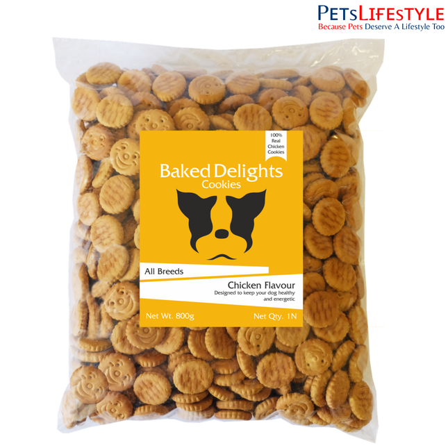 Baked Delights Chicken Flavour Round Shape Dog Treats (800g)