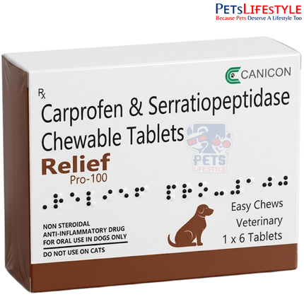 Canicon Relief Pro 100mg Tablets for Dogs | Carprofen Tablets for Pain Relief, Inflammation & Osteoarthritis Support