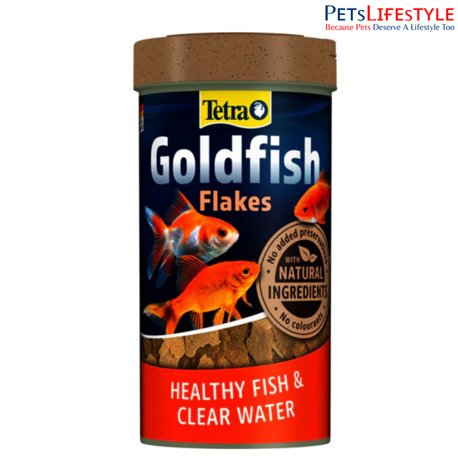 Tetra Goldfish Flakes Complete & Balanced Fish Food for Goldfish Growth, Vitality & Clean Water 52g / 250ml