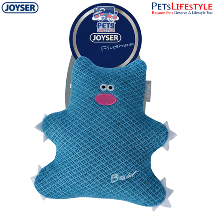 JOYSER Bear Plush Dog Toy with Squeaker – Blue