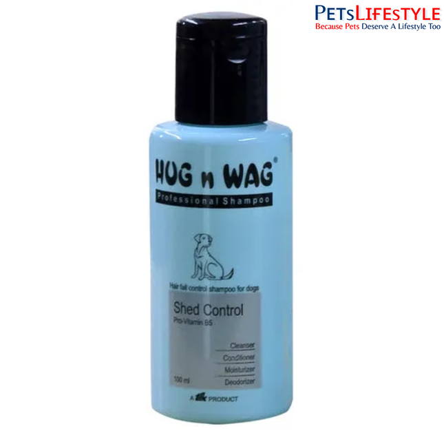 TTK Hug n Wag Professional Shed Control Shampoo for Dogs – Hair Fall & Shedding Control Shampoo (100 ml)