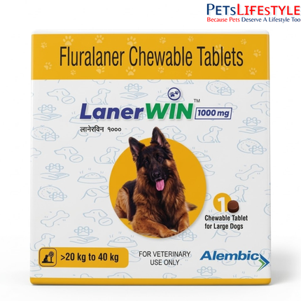 Alembic Lanerwin Fluralaner Anti Flea & Tick Chewable Tablets for Dogs & Puppies