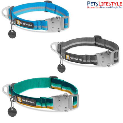Ruffwear Top Rope Dog Collar | Premium Reflective Collar with All-Metal Talon Buckle