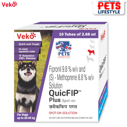 Veko QuicFIP Plus Spot-On Solution for Dogs 20–40 kg (2.68 ml)