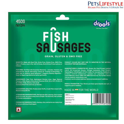 Drools Fish Sausages Dog Treat 450g