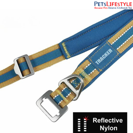 Petaholic Outdoor Tracker Series Dog Leash Plateau | Reflective Adjustable Leash with Dual Padded Handles & Click-Lock Hook