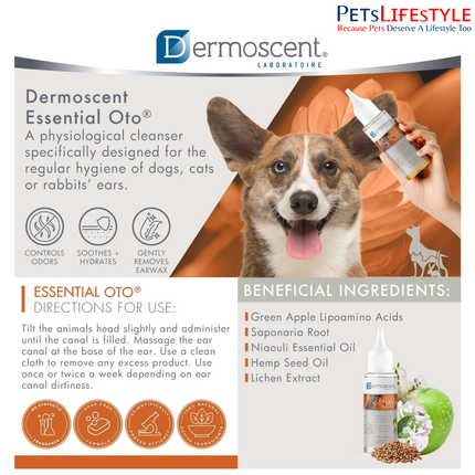 Dermoscent Essential Oto Ear Cleanser for Dogs, Cats & Small Mammals (100 ml)
