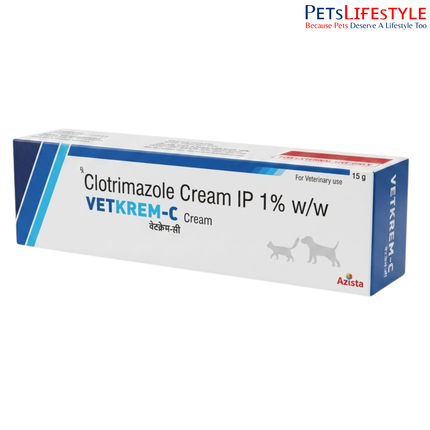 Vet Krem-C Clotrimazole Cream 1% w/w for Dogs & Cats – Antifungal Skin Treatment | Azista Vet