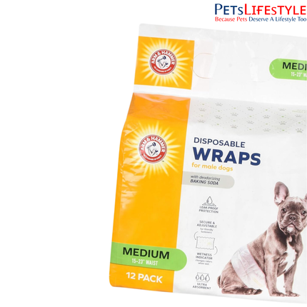 Arm & Hammer for Pets Male Dog Wraps – Medium (12 Count)