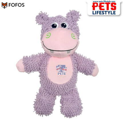 FOFOS Tough Dog Toy Hippo Squeaker Moderate Chewer Dog Toy