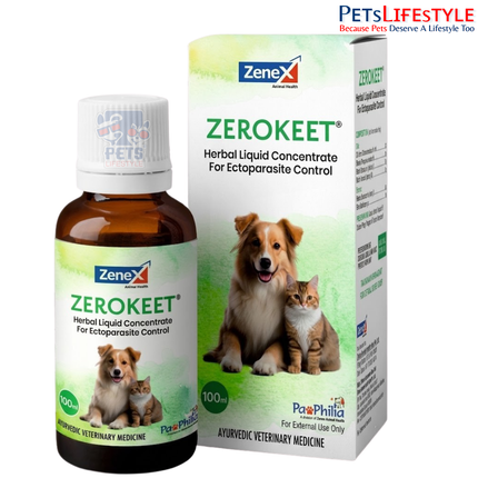 Ayupet ZeroKeet Herbal Flea & Tick Liquid for Dogs 100 ml