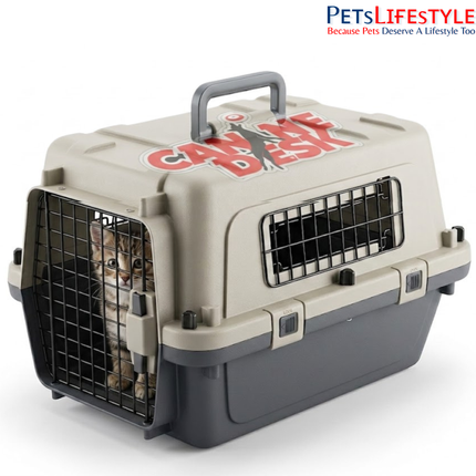 Canine Desk Flight Carrier (19 x 13 x 16 Inches) | IATA Airline Approved Small Dog, Puppy & Kitten Travel Crate