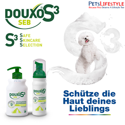 Buy Douxo S3 SEB Leave-On Mousse for Dogs & Cats 150ml Online in India | Anti-Dandruff & Seboregulating Skin Care | PᴇᴛsLɪғᴇsᴛʏʟᴇ