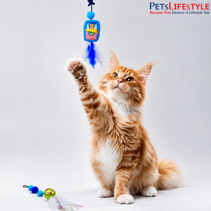 FOFOS Sardines Wand 2-Pack – Can & Octopus Interactive Cat Toy