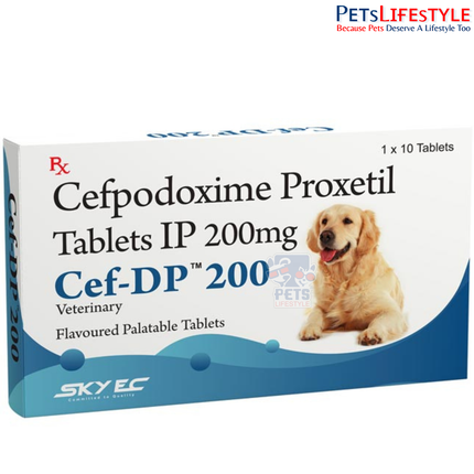 Sky EC Cef DP Tablets | Cefpodoxime Proxetil Tablets for Dogs & Cats | Broad-Spectrum Veterinary Antibiotic