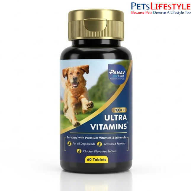 Pooch Ultra Vitamins Multivitamin Tablets for Dogs Immunity, Growth & Vitality Support