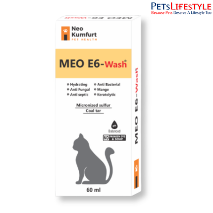 Meo E6 Wash - Broad-Spectrum Medicated Cat Shampoo (60ml)