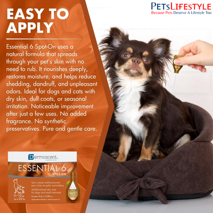 Savavet Dermoscent Essential 6 Spot-On for Dogs and Cats Between 0 to 10kg Skin & Coat Care