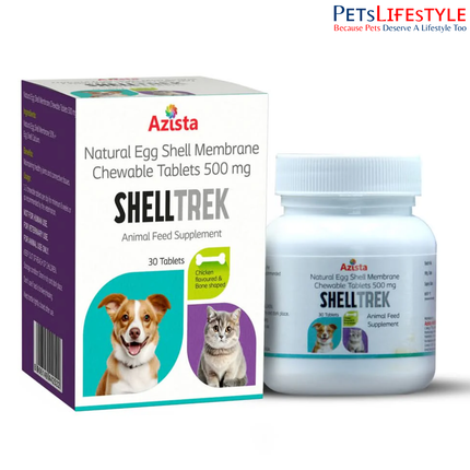 SHELLTREK Natural Eggshell Membrane 500mg Chewable Tablets – Best Joint Supplement for Dogs & Cats
