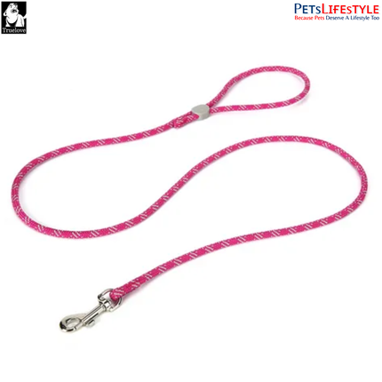 Truelove High Density Reflective Rope Webbing Leash for Dogs (Fuchsia)