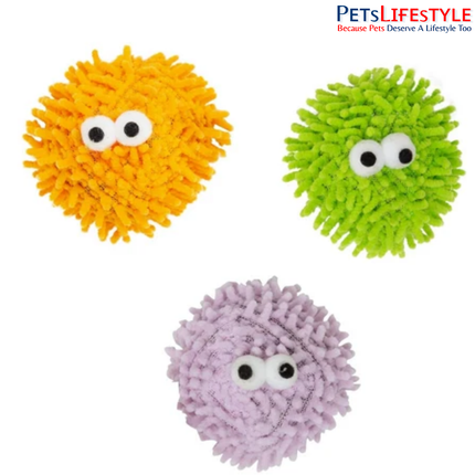 Fofos Geek Ball Cat Toy – Soft Plush Ball with Bell & Imported US-Grade Catnip for Kittens & Cats (Assorted Colours)
