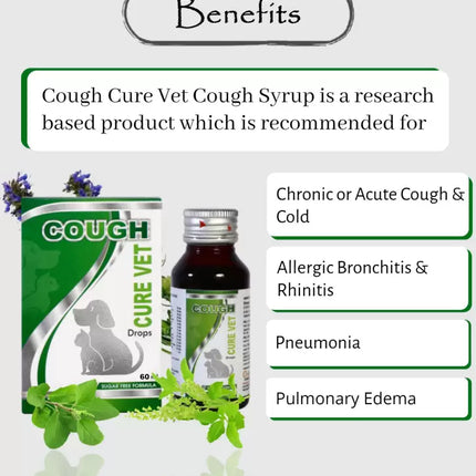 OriHeal Cough Cure Vet Drops For Dogs Pups & Cats Pet Health Supplements  (60 ml)