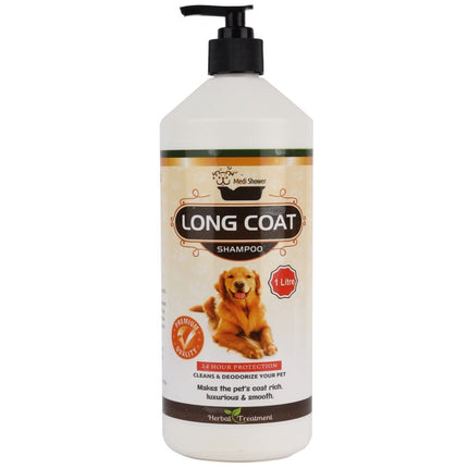 Medilogy Biotech Dog Shampoo Long Coat 1 Litre Ayurvedic White Color for Shiny Luxurious Smooth Healthy Coat Texture