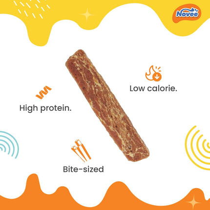 Novee Chicken Jerky Sasami Steak Dog Treats – High Protein Real Chicken Jerky | Gluten-Free Natural Dog Chews for Training & Rewards | 65g