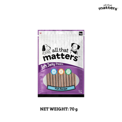 all that matters Fish Recipe Dog Treats – High Protein Soft Dog Treats | Easy-to-Digest Fish Training Snacks for Puppies & Adult Dogs – Healthy Reward Treats, 70g