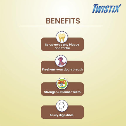 Twistix Peanut & Carob Dental Dog Treats – Twisted Dental Chews for Fresh Breath, Clean Teeth & Healthy Gums