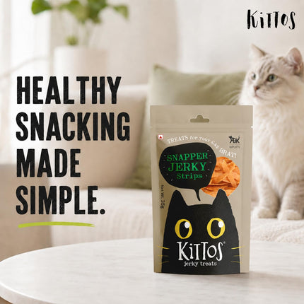 Kittos Purr Fect Snapper Jerky Strips Cat Treats