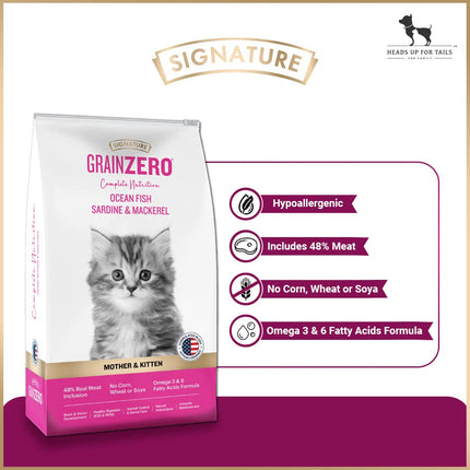 Signature Grain Zero Ocean Fish Sardine & Mackerel Mother & Kitten Dry Food - 7 kg