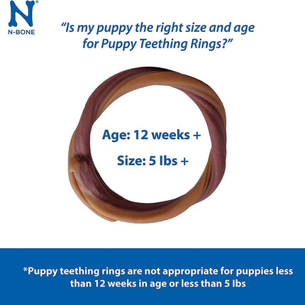 N-Bone Twistix Puppy Teething Ring Chicken Flavor – Soft Edible Puppy Teething Chew with DHA & Calcium | Chicken Flavor | 34g