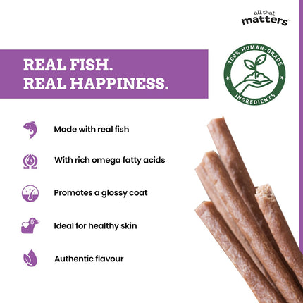all that matters Fish Recipe Dog Treats – High Protein Soft Dog Treats | Easy-to-Digest Fish Training Snacks for Puppies & Adult Dogs – Healthy Reward Treats, 70g