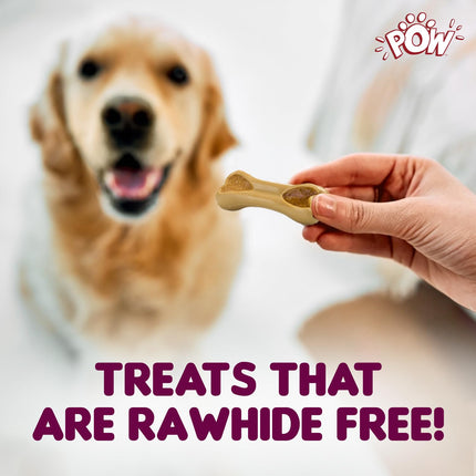 POW Meaty Middle Duo Filled Bones Dog Treats – Chicken & Duck (Chewy) | Dual-Texture Chew Treat for Adult Dogs