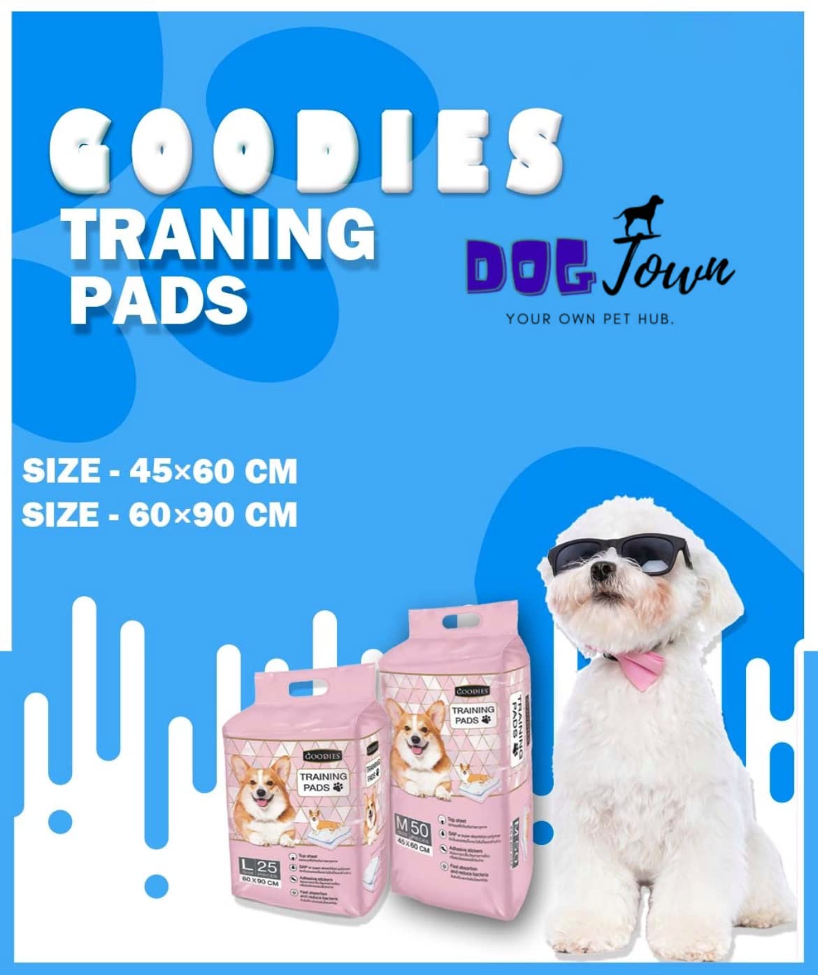 Goodies Traning Pads Dog Training Pads/Training Pee and Potty Pads