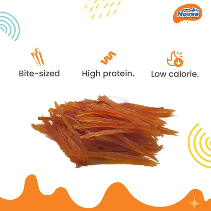 Novee Soft Chicken Jerky Sliced Dog Treats – High Protein Real Chicken Jerky | Soft & Tender Gluten-Free Training Treats for Dogs | 400g