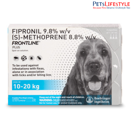 Frontline Plus Spot-On for Dogs – Advanced Flea & Tick Protection (Fipronil + (S)-Methoprene)