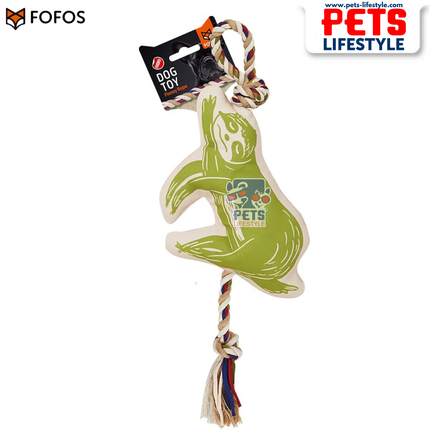 FOFOS Flossy Rope Toy With Sloth Durable Rope + Plush Dog Toy Dental Tug Toy