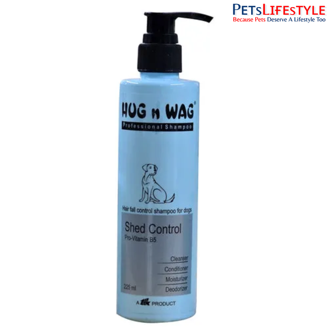 TTK Hug n Wag Professional Shed Control Shampoo for Dogs – Hair Fall & Shedding Control Shampoo (225 ml)