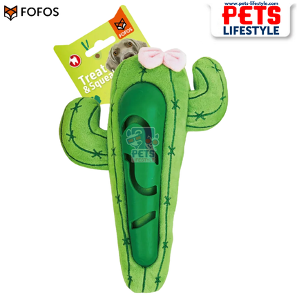 FOFOS Cute Treat Toy Cactus – Treat Dispensing Plush Toy for Dogs