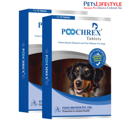 Poochrex Muscle Relaxant & Calming Tablets for Dogs Pain Relief & Recovery Support