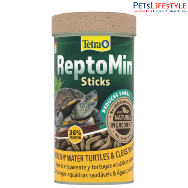 Tetra ReptoMin Sticks High-Protein Complete Food for Water Turtles with Essential Nutrients & Odour Control