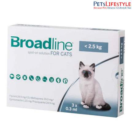 Broadline Spot-On Broad Spectrum Solution for Cats   (Up to 2.5 kg)0.3ml