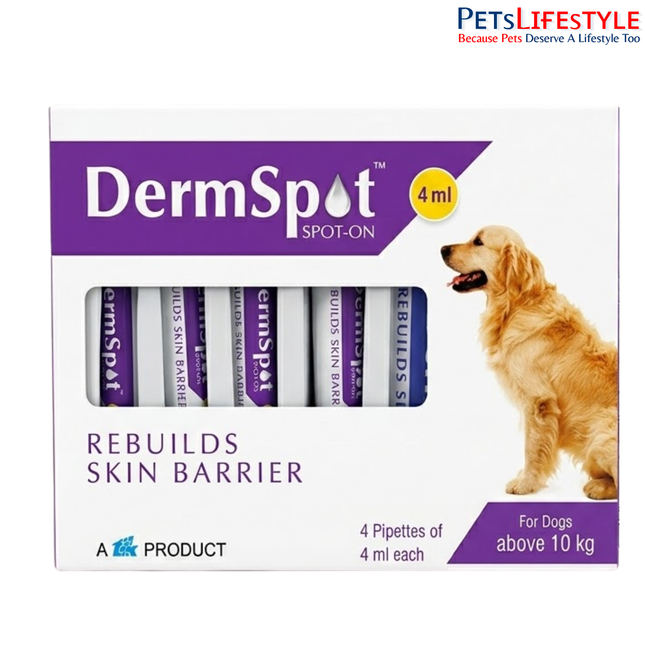 Dermspot Spot-On 4ml Topical Skin Barrier Repair For Dogs Above 10kg (Pack of 4)