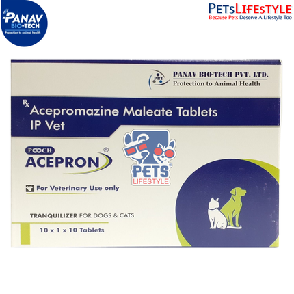 Pooch Acepron Acepromazine Maleate 25mg 4 Tablet in one strip
