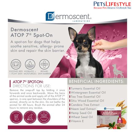 Savavet Dermoscent ATOP 7 Spot-On 0.6ml for Dogs & Puppies (0–10kg) (0.6ml x 4 Pipette)