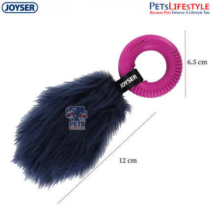 JOYSER Puppy Tail with Ring TPR Chew Toy for Puppies & Small Dogs – Pink/Blue (S/M)